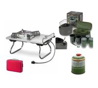 CARP FISHING STOVE + 1.1L Kettle + Set 3 Pots 2 Cups Tea + 1 GAS