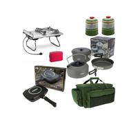 CARP FISHING STOVE + OUTDOOR GRILL + 3PC SET + CARRYALL + 2 GAS