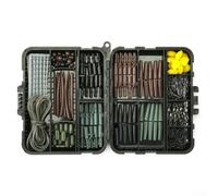 Carp Fishing Terminal Tackle Box Set With 173 Pieces Including Hooks Swivels Snaps Rings Helicopter Rigs Storage Case For Freshwater Angling Bream Grass Carp Croaker Crucian