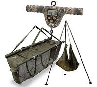 Carp Fishing Weighing Tripod + XPR Camo Digital Scales Tare Function 110lb / 50kg & Flotation Sling