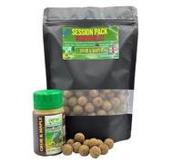 Carp Hut Grub & Maple 15mm Steamed Boilies Session Pack with Sticky Boilie Dip Hook Bait Booster