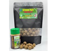Carp Hut Tiger Nut & Vanilla 15mm Steamed Boilies Session Pack with Sticky Boilie Dip Hook Bait Booster