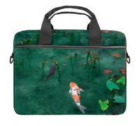 Carp in Pool Laptop Case Bag Sleeve Portable Crossbody Messenger Briefcase w/Strap Handle, 13 14 inch