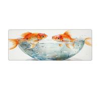 Carp In The Basin Mouse Pad In Big Extended Non-Slip Rubber Base Mousepad With Stitched Edges Gaming Pc Desktop Large Mouse Pad 11.8x31.5
