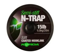Carp leader Korda N-TRAP Semi -Stiff 6.8kg Noir 20 m