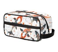 Carp Leaping Dragon Travel Toiletry Bag for Men ，Carp Fish Hanging Dopp Kit - Waterproof Shaving Bag Bathroom Bags Wash Bag for Toiletries Accessories