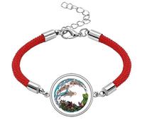 Carp Lotus Pattern Geometry Lucky Red String Bracelet Rope Bracelet Handmade