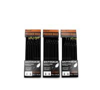 Carp Method Feeder Rigs, Pre-Tied, Barbed Hook with PTEF Coating, Nylon Line, 10cm, 8 per Pack