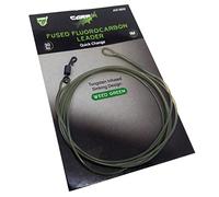 CARP ON - 1m/100cm 30lb CARP LEADER Line - Tungsten Infused Fluorocarbon Quick Link Swivel - Sinking Design - (Basic - Which includes Quick Link Swivel, Camo Green) [37-9010]