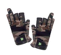 Carp On - Large Part Fingerless (2 Full / 3 Part) DPM CAMO 2mm Neoprene Non Slip Gloves with Adjustable Secure Wrist Strap For Fishing and Working in Cold Damp Wet Conditions [22-1829]