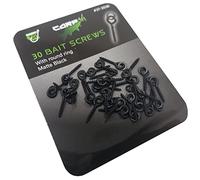 Carp On - Pack of 30 x 10mm BAIT SCREWS with 3mm ROUND RING Non Reflective Matte Black - Classic Design Terminal Tackle for Making Your Own Fishing Rigs [37-3036]