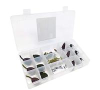 Carp On - Tackle Box Set of 12 Quality Soft Touch Camo Carp Weights (Styles: In-Line Flat Pear, Swivel Flat Pear, Distance and Gripper) with Bolt Rigs & Swivels - Assorted Sizes and Colours [35-001]