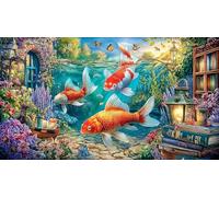 carp Puzzle for Adults 1000 Piece Impossible Hard Difficult Challenging Educational Game Decompression Fun Present & Activity for Home 38x52/1000pcs