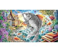 carp Puzzle for Adults Kids 1000 Pieces Challenging Puzzles Fun Present & Activity for Home Recycled Paper for Decompression and Wall Decor 70x50/1000pcs