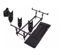 Carp Rod Pod For 3 Rods Solid Square Setup & Bite Alarms Wireless 3pc & Receive