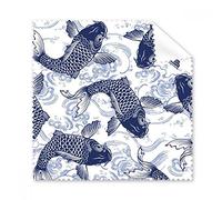 Carp Wave Blue Pattern Japan Glasses Cloth Cleaning Cloth Gift Phone Screen Cleaner 5pcs
