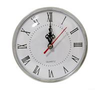 Carpango 130mm Quartz Clock Insert, Round Quartz Movement Miniature Clock Roman Numeral DIY Replacement(Silver)
