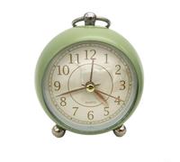 Carpango Alarm Clock, Vintage Stylish Non Ticking Analog Alarm Clock with Night Light Bedside Silent Clock Desk Bedroom Decor(Green)