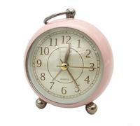 Carpango Alarm Clock, Vintage Stylish Non Ticking Analog Alarm Clock with Night Light Bedside Silent Clock Desk Bedroom Decor(Pink)