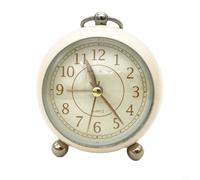 Carpango Alarm Clock, Vintage Stylish Non Ticking Analog Alarm Clock with Night Light Bedside Silent Clock Desk Bedroom Decor(White)
