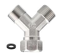 Carpango Washing Machine Y Piece Connector, Copper Dishwasher Washing Machine Tap Y Dual Splitter 1/2" Hot