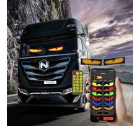 CarPanidic 2PCS LED Eyes For Truck Windshield, Devil Eyes Light For Cars With Animated, Dynamic Big Eye Lights With APP & Remote Control, Flexible LED Screen With DIY Text & Colors (4.7x23.4 Inch) 5