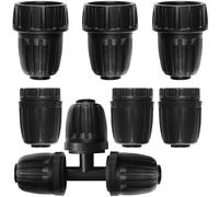 Carpathen Drip Irrigation Fittings Pack - for Push-to-Connect Irrigation System - 3 x 3/4" to 1/2" Irrigation Tubing Faucet Adapter, 1 x 3Way Tee T Shape Barbed 1/2 Tubing Splitter, 3 x 1/2 End Plugs