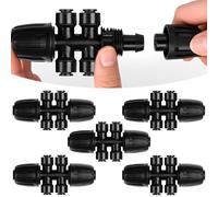Carpathen Drip Irrigation Parts - 5PCS 1/2" to 1/4" Barbed Tee Quick Connector - Lock Reduced 4-Way T Connector - Drip Irrigation Fittings