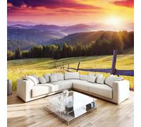Carpathian Mountains of Ukraine Photo Wallpaper 144"x100" Forest 3D Effect Panoramic Wall Murals Non-Woven Wall Paper for Bedroom Living Room TV Backdrop,Easy to Install W-159