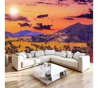 Carpathian Mountains Photo Wallpaper 144"x100" Forest Sunset 3D Effect Panoramic Wall Murals Non-Woven Wall Paper for Bedroom Living Room TV Backdrop,Easy to Install W-582