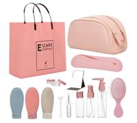 Carpdiem Travel Essentials for Women: The All-In-One 12-Piece Premium Kit in a Stylish Pink Cosmetic Bag - TSA Compliant, Pink, Grand Bag, Grand Bag