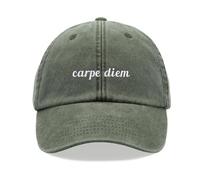Carpe Diem Baseball Cap Vintage Washed Unisex Dad Hat Low Profile Adjustable Olive
