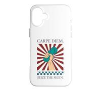 Carpe Diem Seize The Skein Funny Crochet Knitting Gift Ideas Case for iPhone 16 Plus