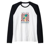 Carpe Diem Seize The Skein Funny Crochet Knitting Gift Ideas Raglan Baseball Tee
