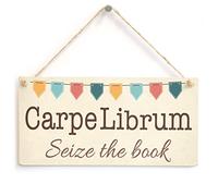 Carpe Librum Seize the Book Sign, Pastel Bunting Decor