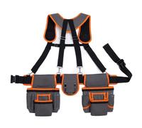 Carpenter Belt Adjustable Suspenders, 19-Pocket Waist Holder | Work Apron Work Bags for Electrician Construction Home Improvement Electrical Installation Plumbing Repair Outdoor