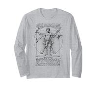 Carpenter Carpentry Vitruvian Man Leonardo Da Vinci Dad DIY Long Sleeve T-Shirt