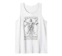 Carpenter Carpentry Vitruvian Man Leonardo Da Vinci Dad DIY Tank Top