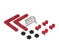 Carpenter Clamping Tool Right Angle Positioning Panel 160x160mm, Woodworking Fixture for Splicing Wood, Blanks and Corners, Durable Anodised Red Aluminium, CNC Machined