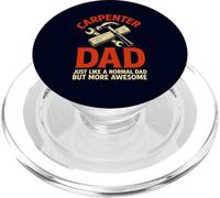 Carpenter Dad Funny Awesome Father Woodworking PopSockets PopGrip for MagSafe