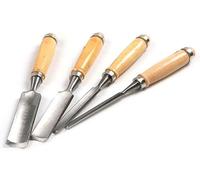 Carpenter Engraving Chisel Set, Circular Chisel Wood Carving Tools Gouges Kit Chrome Vanadium Steel Wood Carving Gouge DIY Chisels for Beginners Hobbyists, 4Pcs