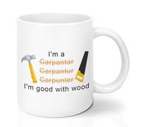Carpenter Gifts Ceramic Mug Birthday Gifts for Carpenter Joiner Woodwork Handyman Workman Builder Wood Lover Birthday Christmas Valentines Easter Retirement Gift for Dad Husband Brother Grandpa Uncle