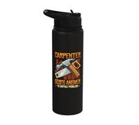 Carpenter God's Answer to Earth's Problems Funny Carpenter Stainless Steel Insulated Water Bottle