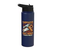 Carpenter God's Answer to Earth's Problems Funny Carpenter Stainless Steel Insulated Water Bottle