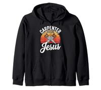 Carpenter Just Like Jesus Retro Style Zip Hoodie