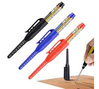 Carpenter Marker Pens,3X Deep Hole Marker Pen Long Nib Refillable | Construction Marking Tool Deep Reach Markers for Automotive, Door Lock Installation