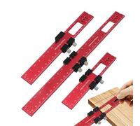 Carpenter Ruler | Set of 3 Aluminium Alloy Rulers with Adjustable Stop - Carpenter Measuring Tools | For Workshop Measurement Engineering Cutting Saw Level Marking Pocket