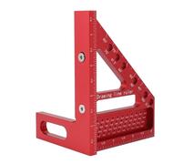 Carpenter Square Hole Scribing Ruler, 3D Multi-Angle Measuring Square Ruler, 22.5-90° Aluminum Alloy Precision Speed Squares Ruler Woodworking Tool for Construction Engineers