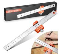 Carpenter Square Tool, Preciva Combination Set Squares 12 Inch/300mm, 45 90 degrees Stainstainless Steel Engineer Angle Ruler Slider Ruler Carpentry Measuring Tool for Woodworking, Marking