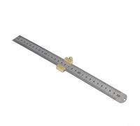 Carpenter Square with Brass Steel Ruler and Metal Stop, Double Sided Measuring Scale in Centimetres and Inches for Accurate Woodworking